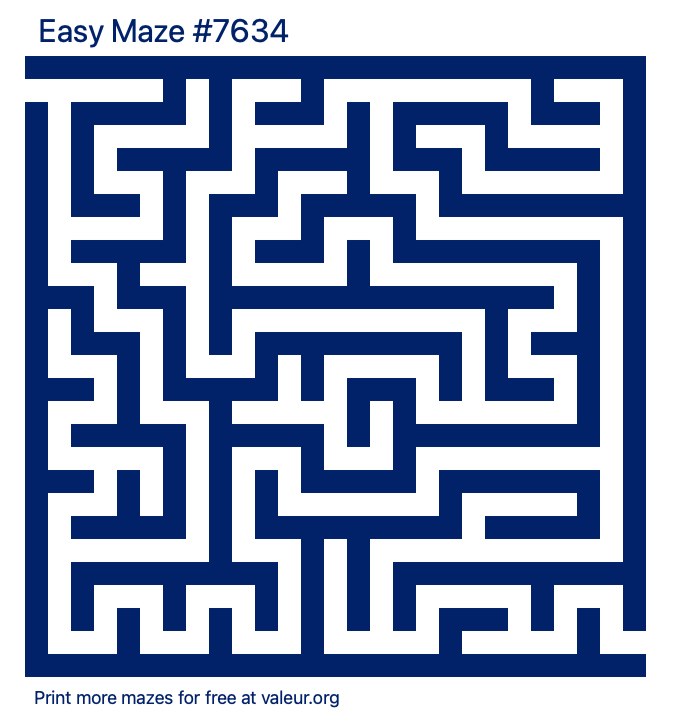 Free Printable Easy Maze number 7634