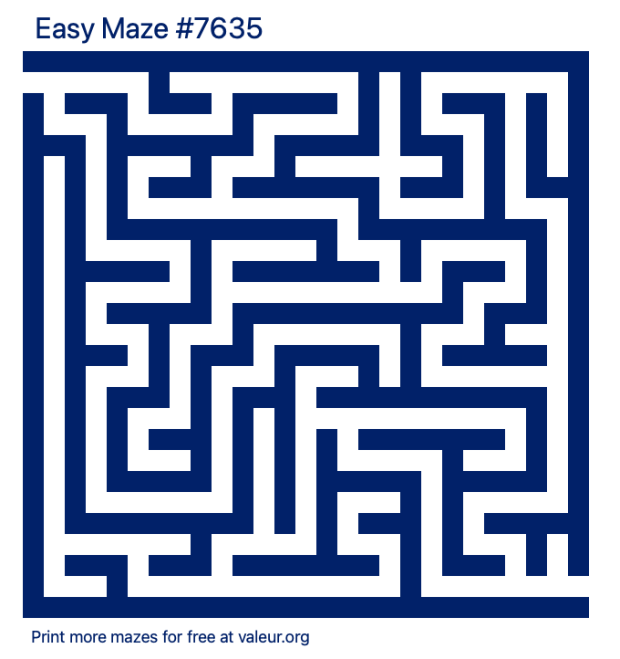 Free Printable Easy Maze number 7635