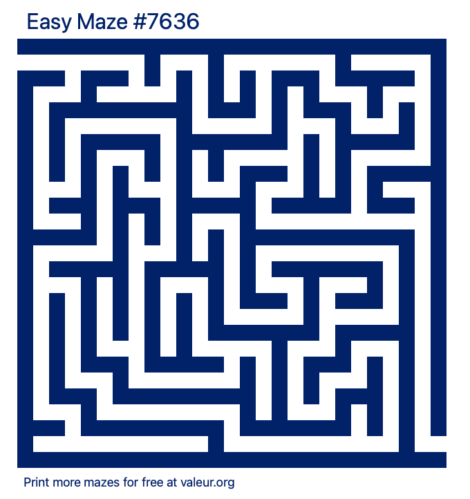 Free Printable Easy Maze number 7636