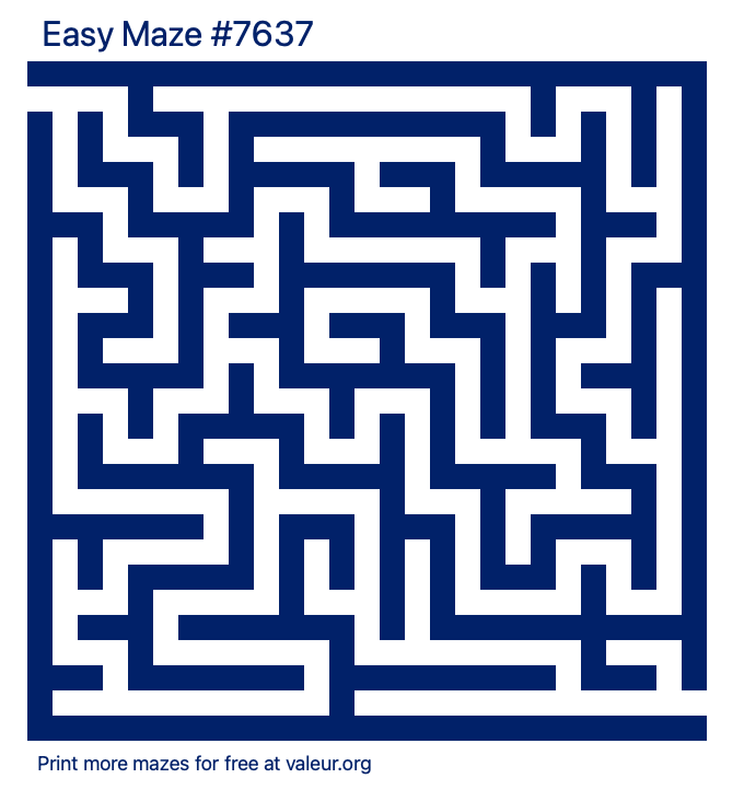 Free Printable Easy Maze number 7637