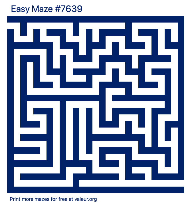 Free Printable Easy Maze number 7639