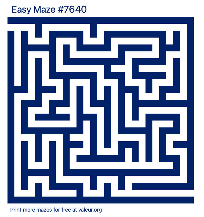 Free Printable Easy Maze number 7640