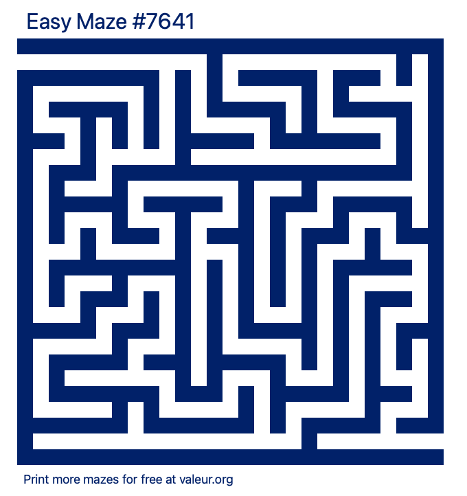 Free Printable Easy Maze number 7641