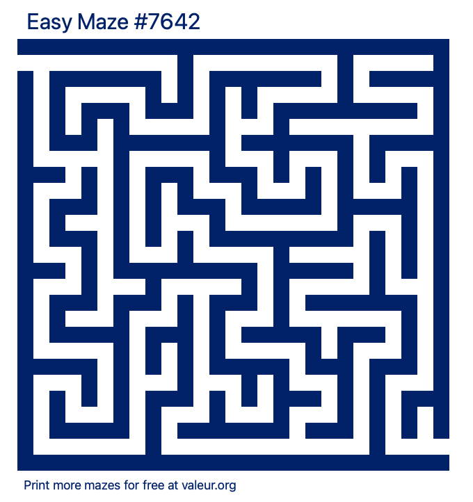 Free Printable Easy Maze number 7642