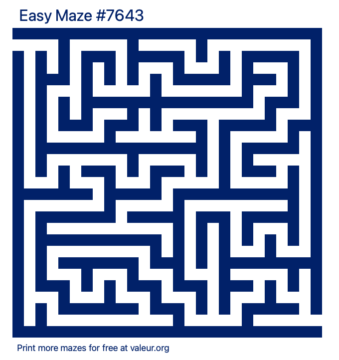 Free Printable Easy Maze number 7643