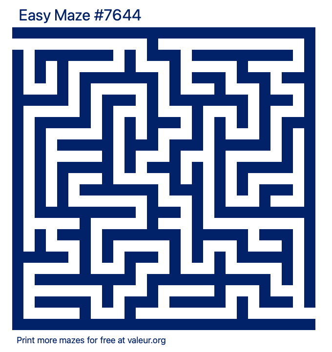 Free Printable Easy Maze number 7644