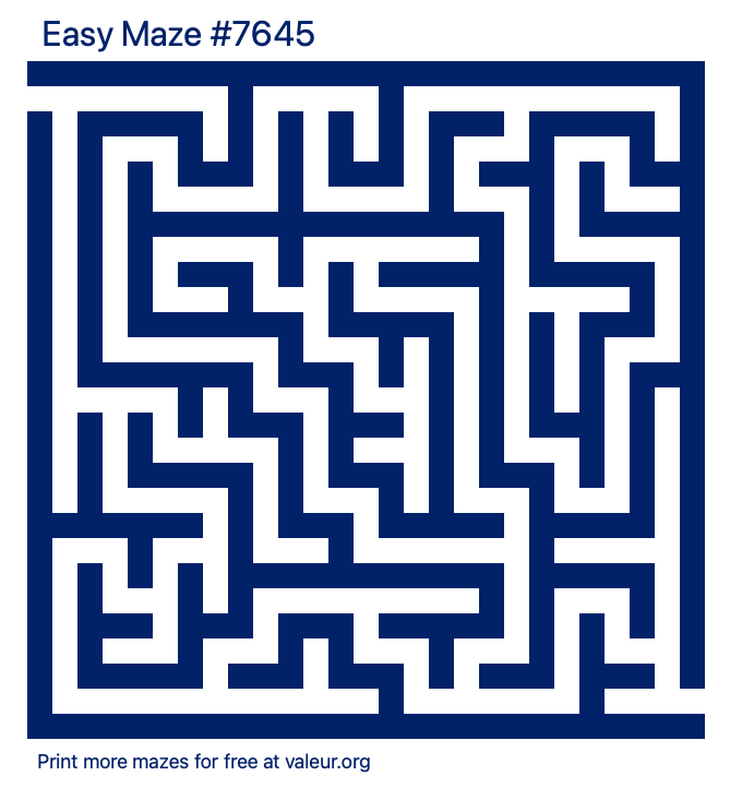 Free Printable Easy Maze number 7645