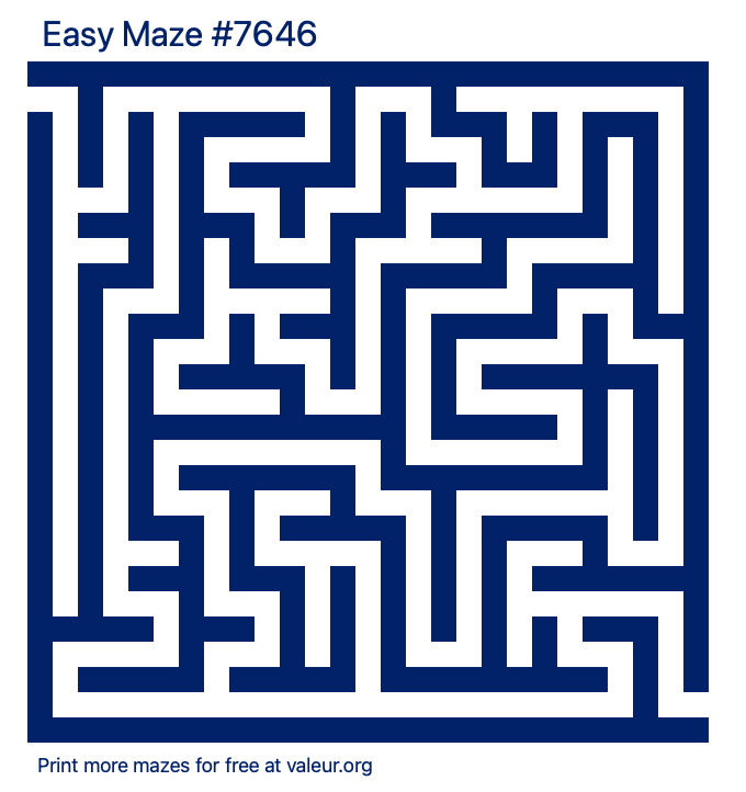 Free Printable Easy Maze number 7646