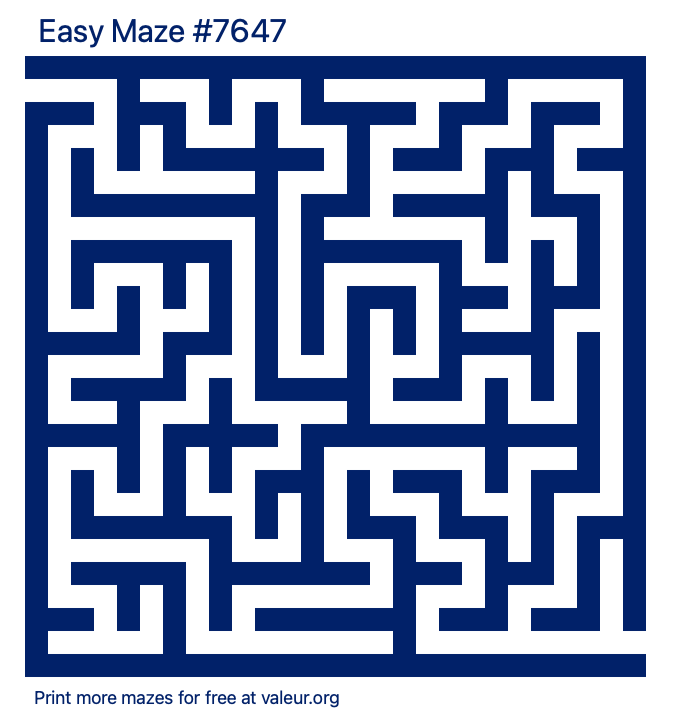 Free Printable Easy Maze number 7647