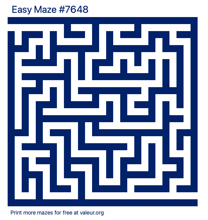 Free Printable Easy Maze number 7648