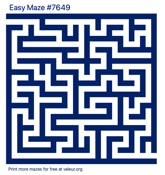 Free Printable Easy Maze number 7649