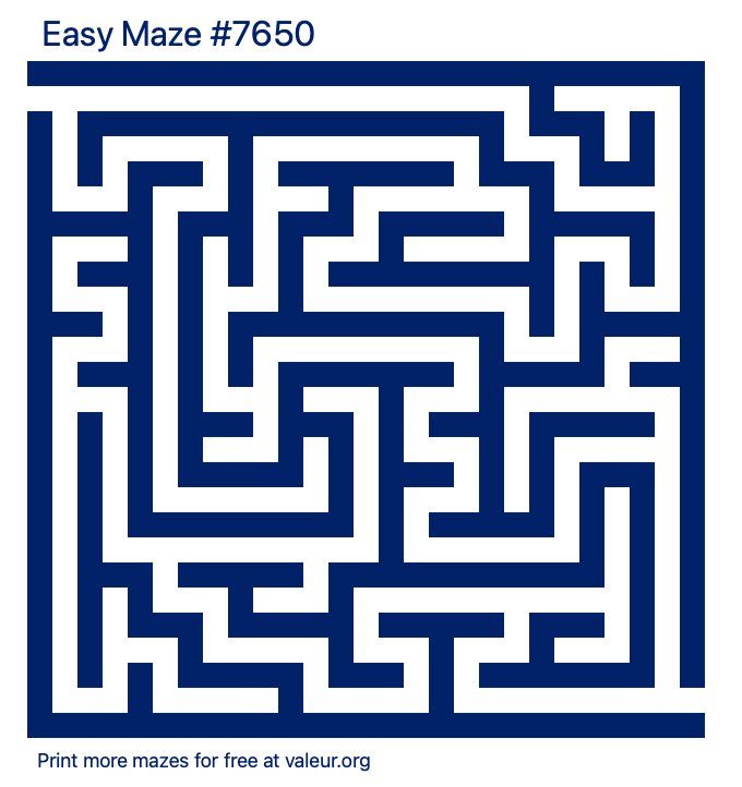 Free Printable Easy Maze number 7650