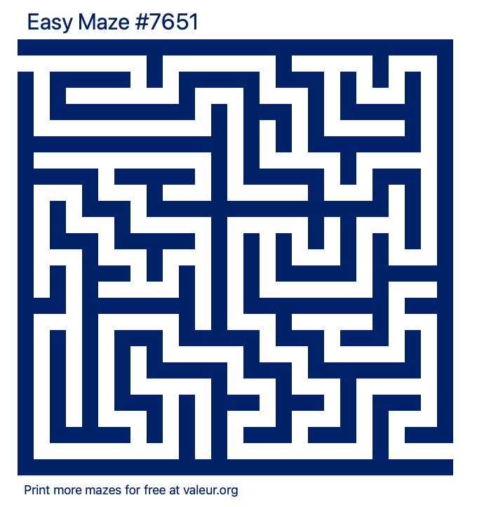 Free Printable Easy Maze number 7651