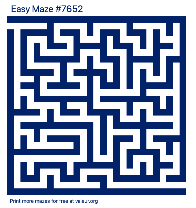 Free Printable Easy Maze number 7652