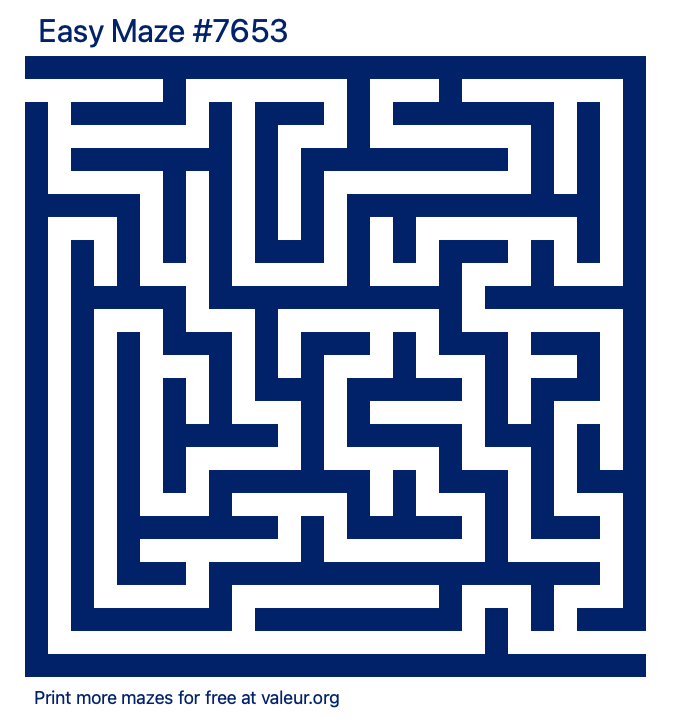 Free Printable Easy Maze number 7653