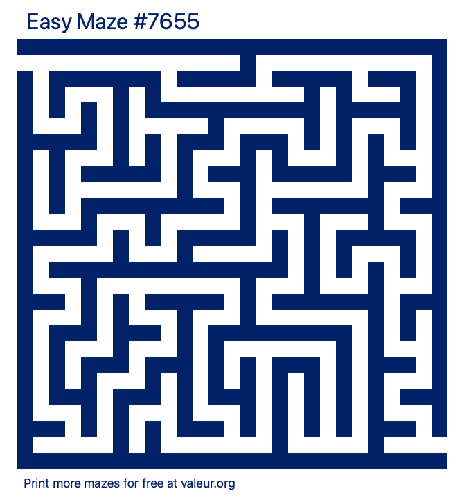 Free Printable Easy Maze number 7655