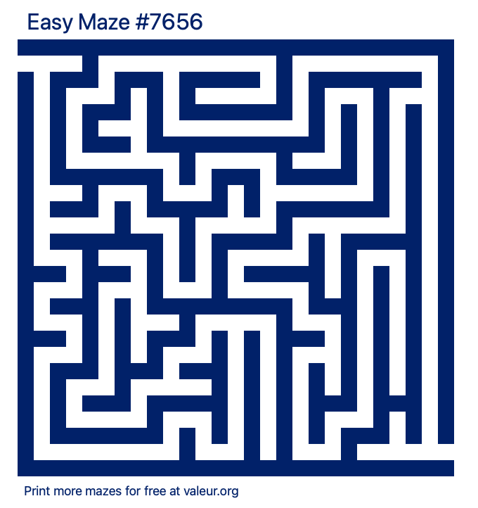 Free Printable Easy Maze number 7656