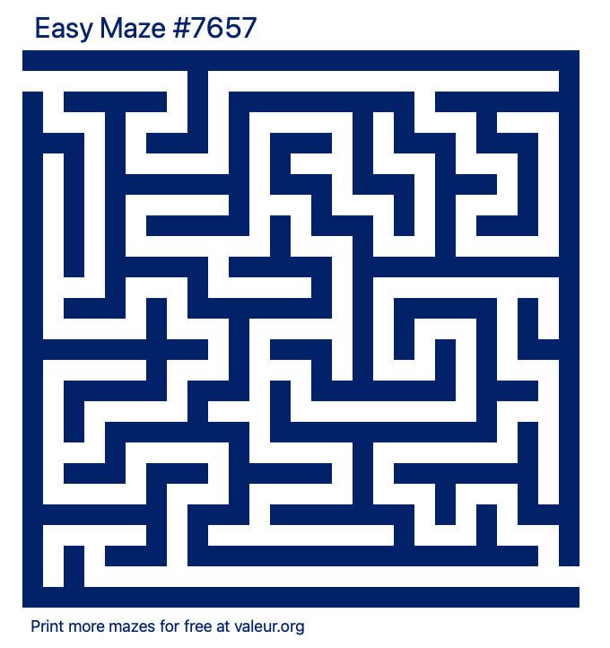 Free Printable Easy Maze number 7657