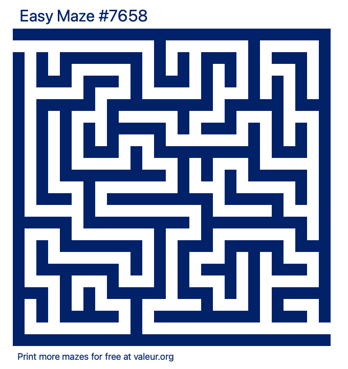 Free Printable Easy Maze number 7658