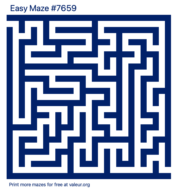 Free Printable Easy Maze number 7659