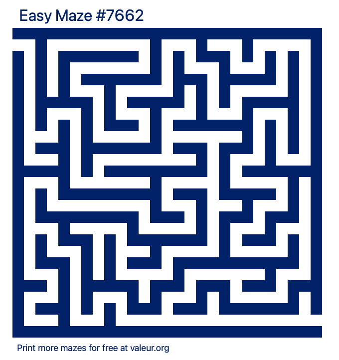 Free Printable Easy Maze number 7662