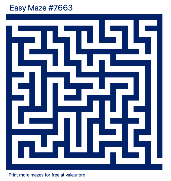 Free Printable Easy Maze number 7663