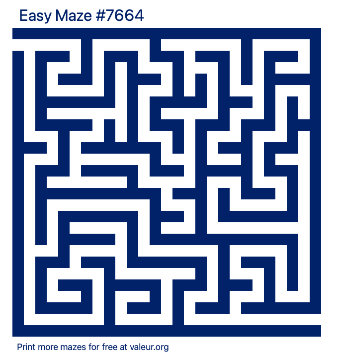 Free Printable Easy Maze number 7664