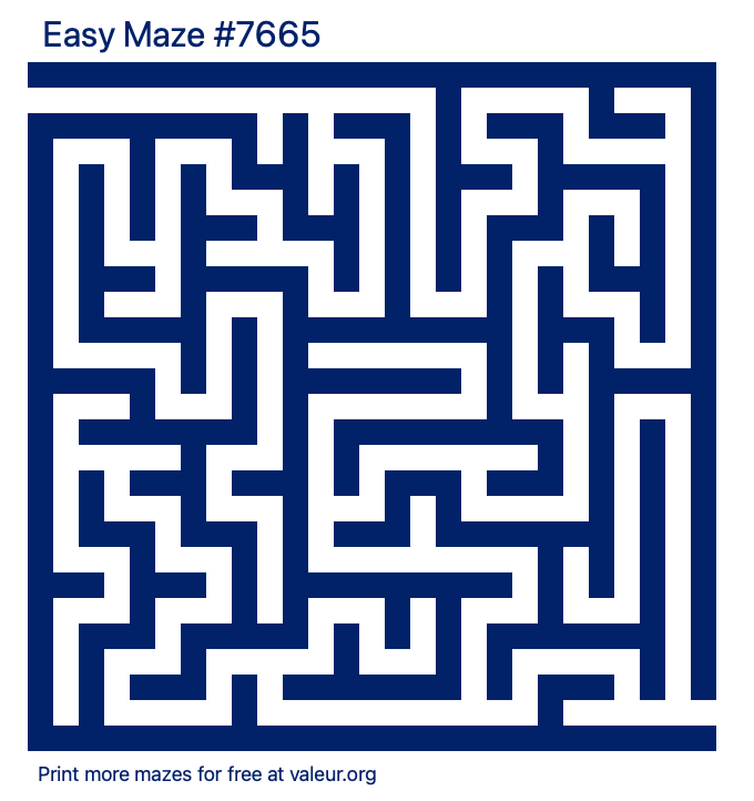 Free Printable Easy Maze number 7665