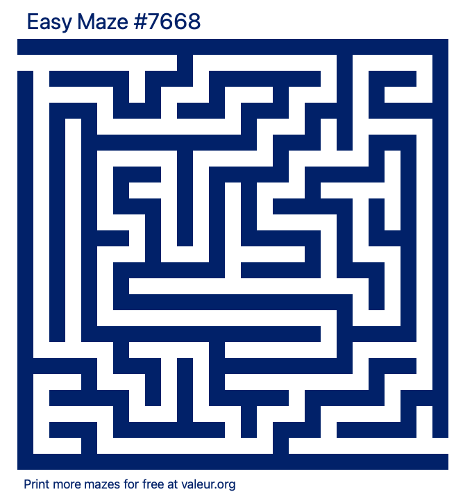 Free Printable Easy Maze number 7668