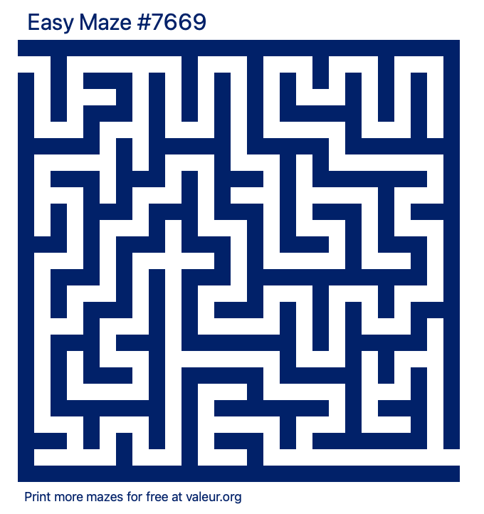 Free Printable Easy Maze number 7669