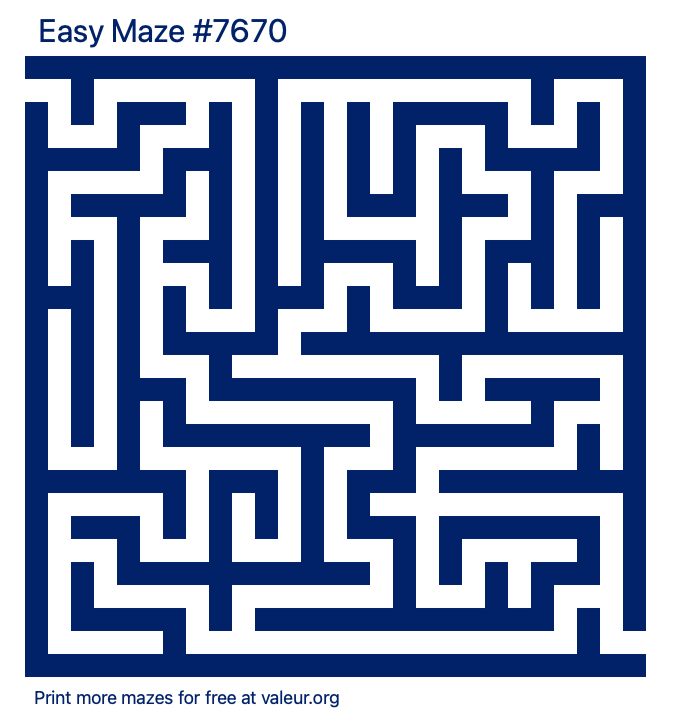 Free Printable Easy Maze number 7670