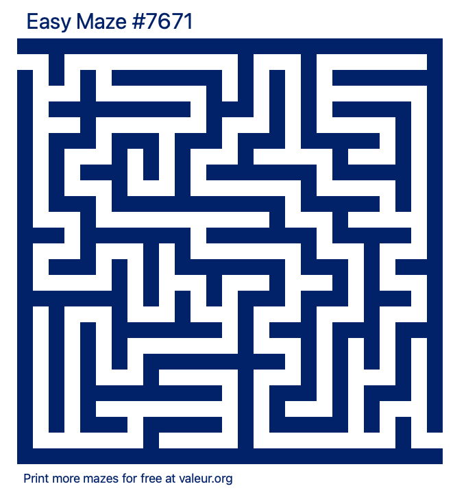 Free Printable Easy Maze number 7671