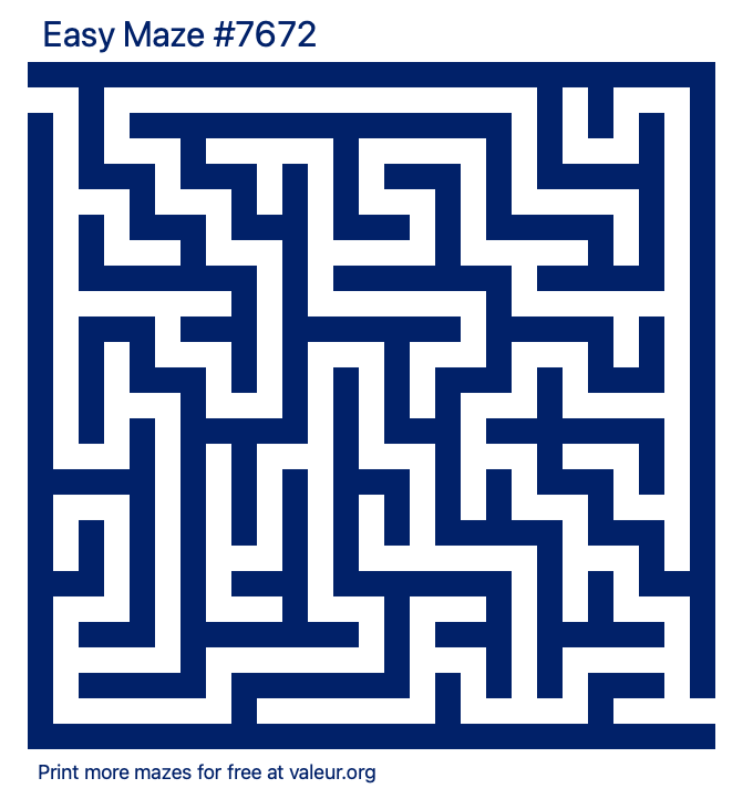 Free Printable Easy Maze number 7672