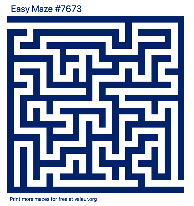 Free Printable Easy Maze number 7673