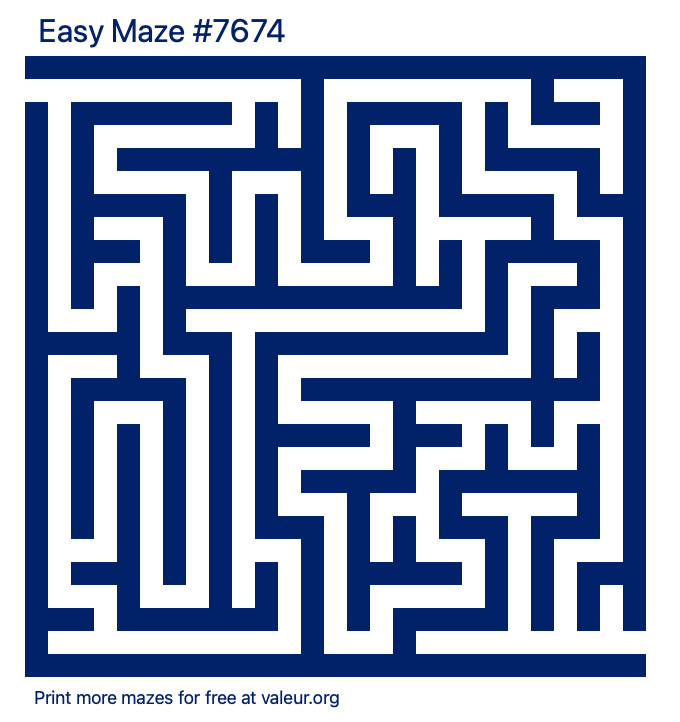 Free Printable Easy Maze number 7674