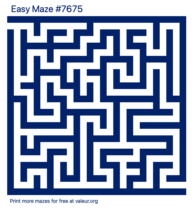 Free Printable Easy Maze number 7675