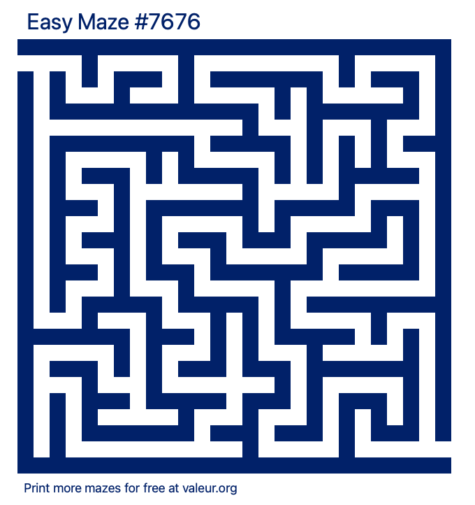 Free Printable Easy Maze number 7676