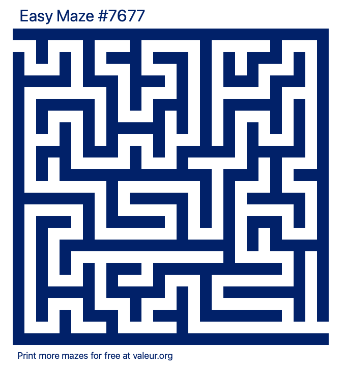 Free Printable Easy Maze number 7677