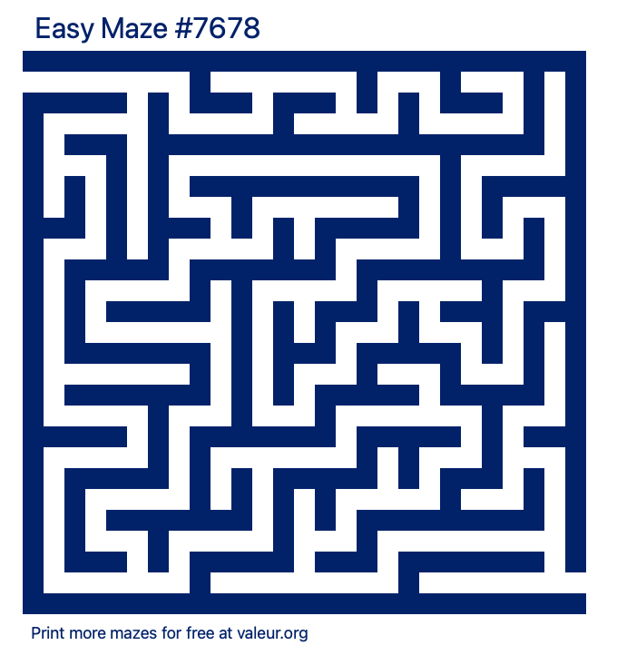 Free Printable Easy Maze number 7678