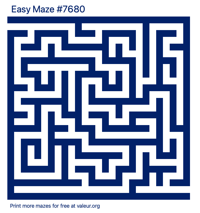 Free Printable Easy Maze number 7680