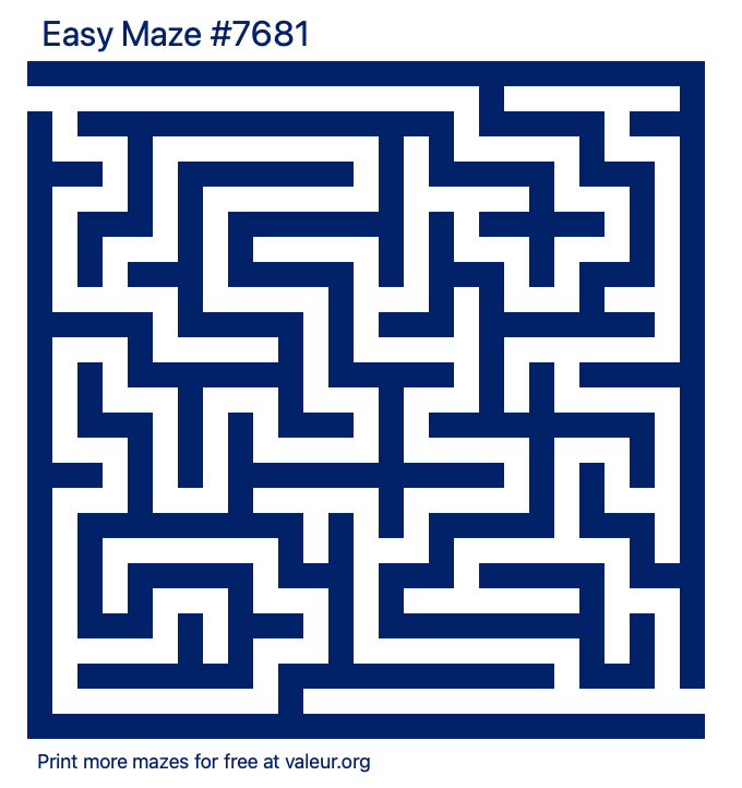 Free Printable Easy Maze number 7681