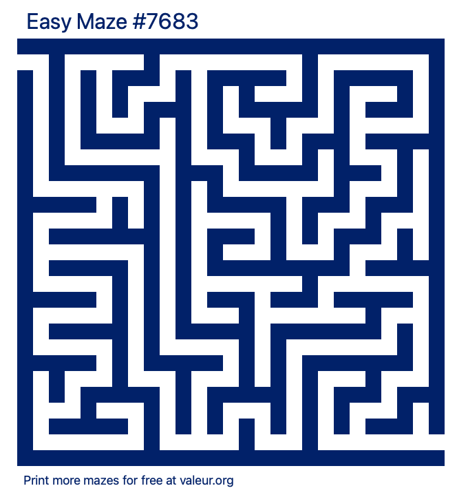 Free Printable Easy Maze number 7683