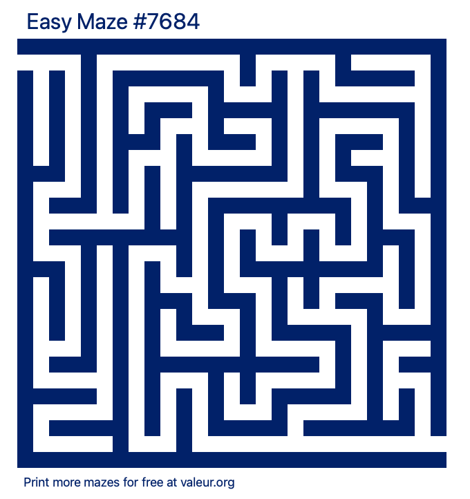 Free Printable Easy Maze number 7684