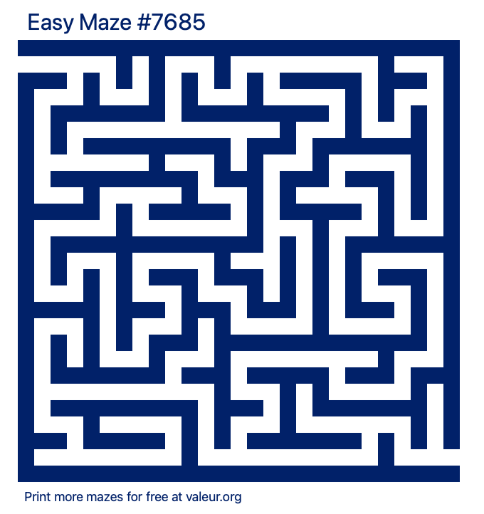 Free Printable Easy Maze number 7685