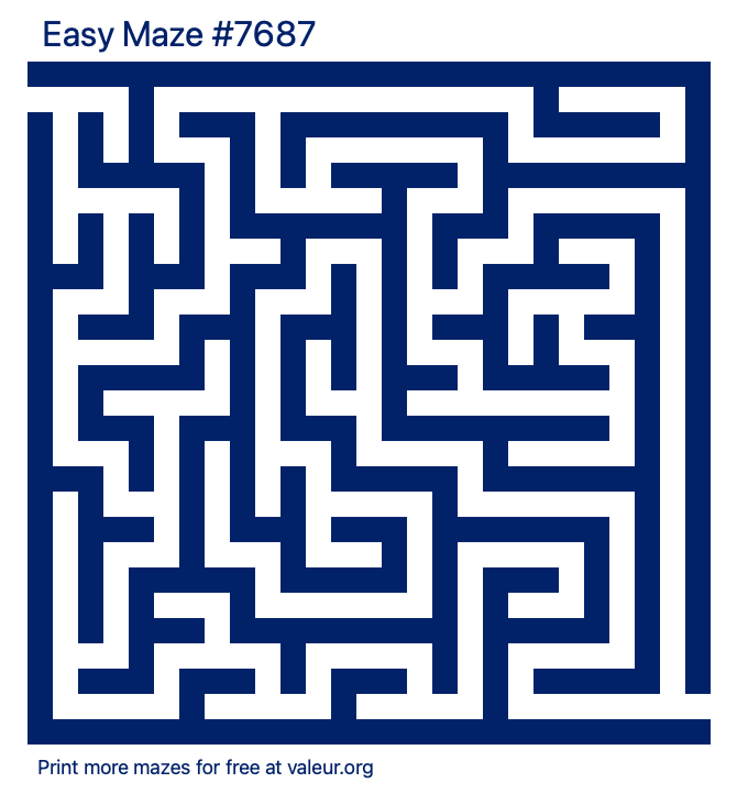 Free Printable Easy Maze number 7687