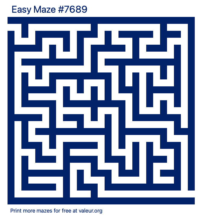 Free Printable Easy Maze number 7689