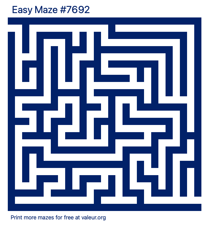 Free Printable Easy Maze number 7692