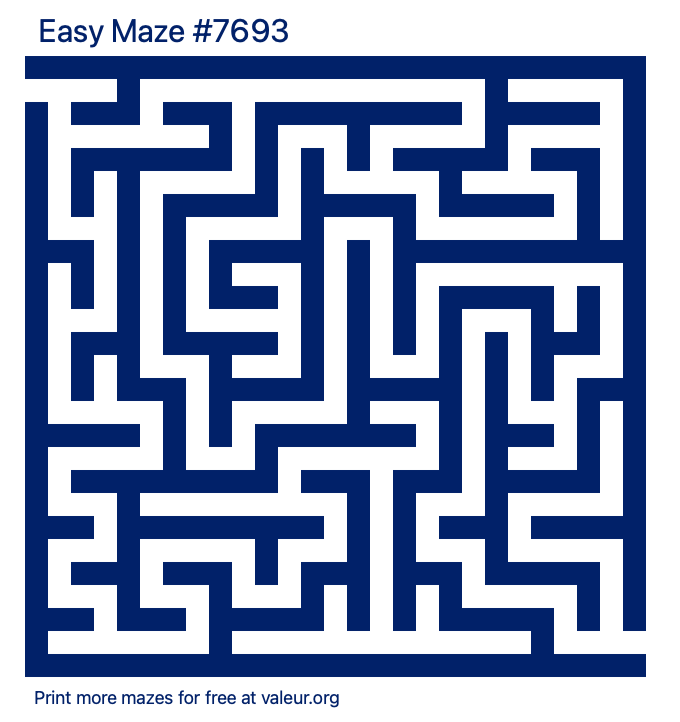 Free Printable Easy Maze number 7693