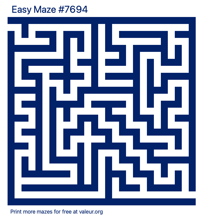 Free Printable Easy Maze number 7694