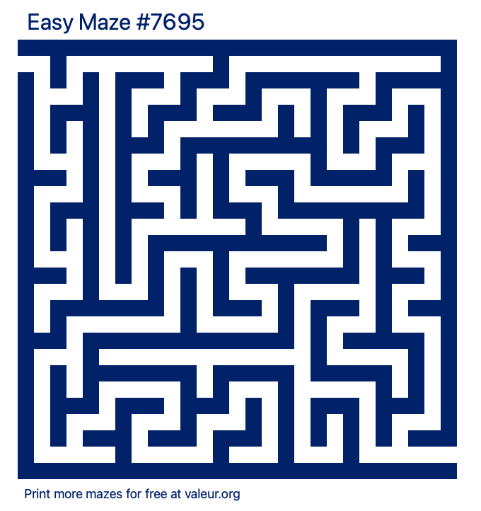 Free Printable Easy Maze number 7695